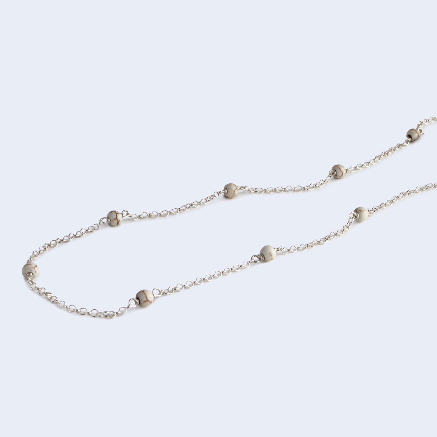 18 inches sterling silver necklace with gemstone.