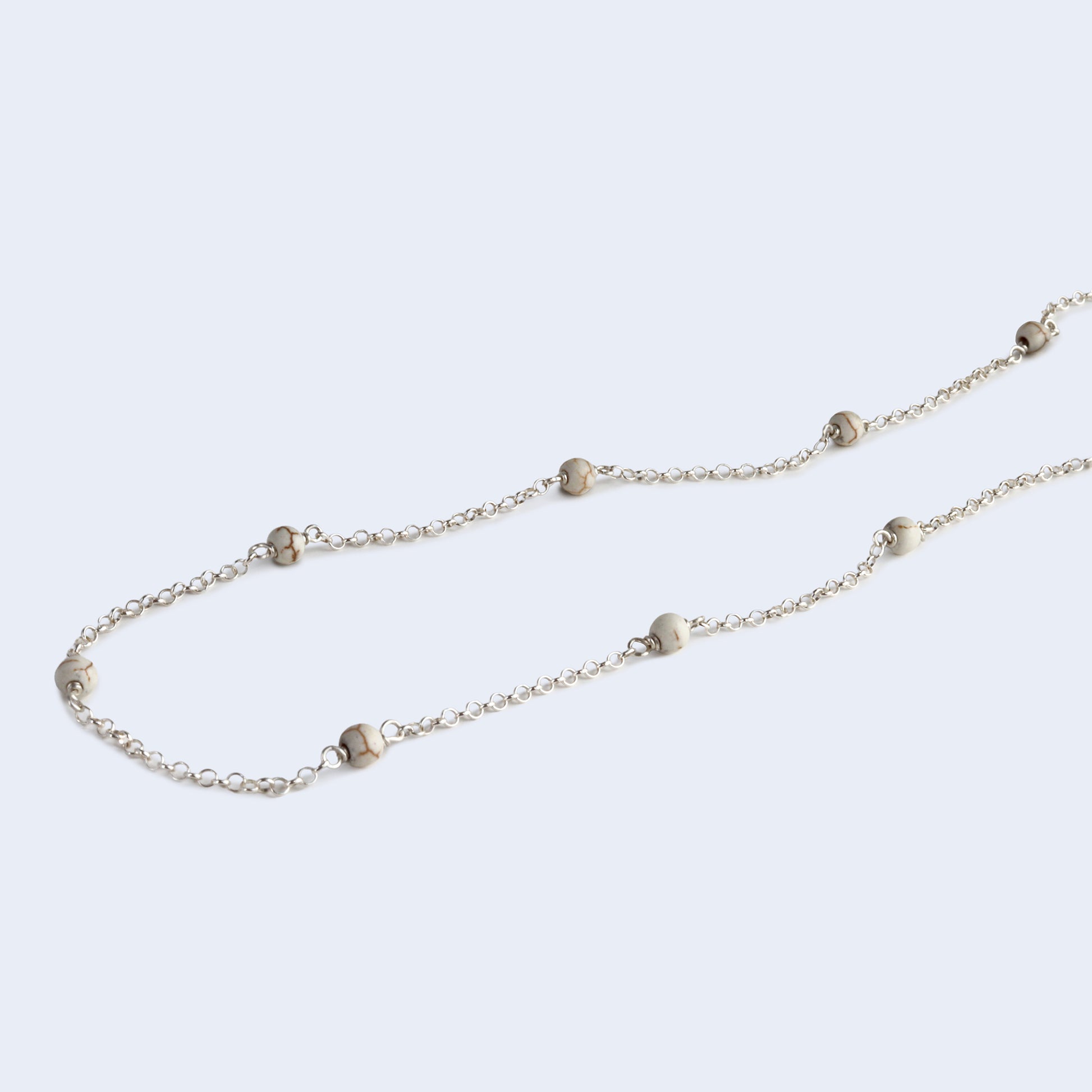 18 inches sterling silver necklace with gemstone.
