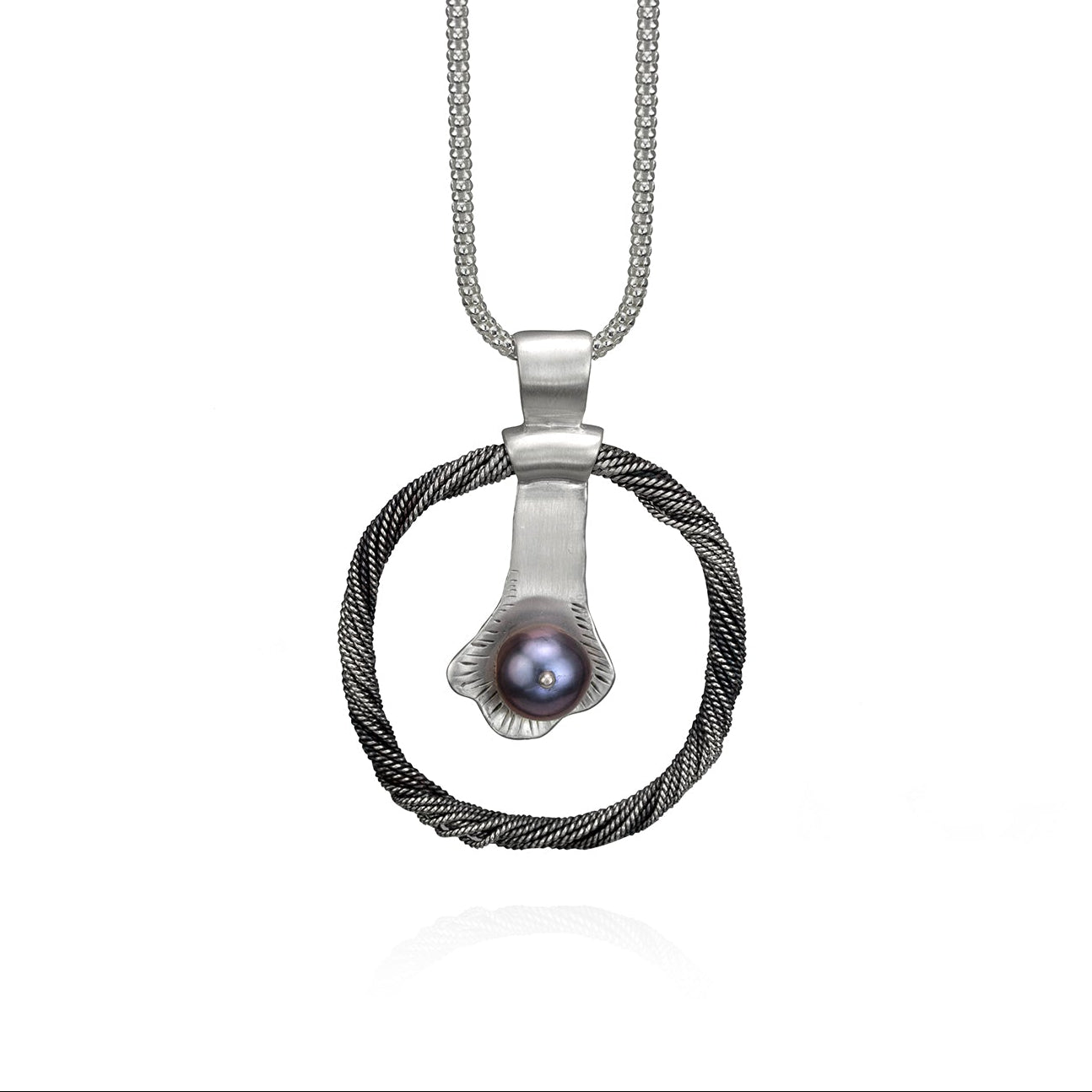 Beneath the Surface Mycelial Pendant (Oxidized)