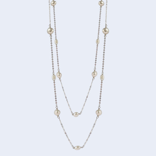 Pearl station necklace
