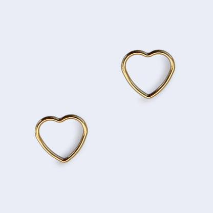 14k Gold -filled heart shaped earrings.