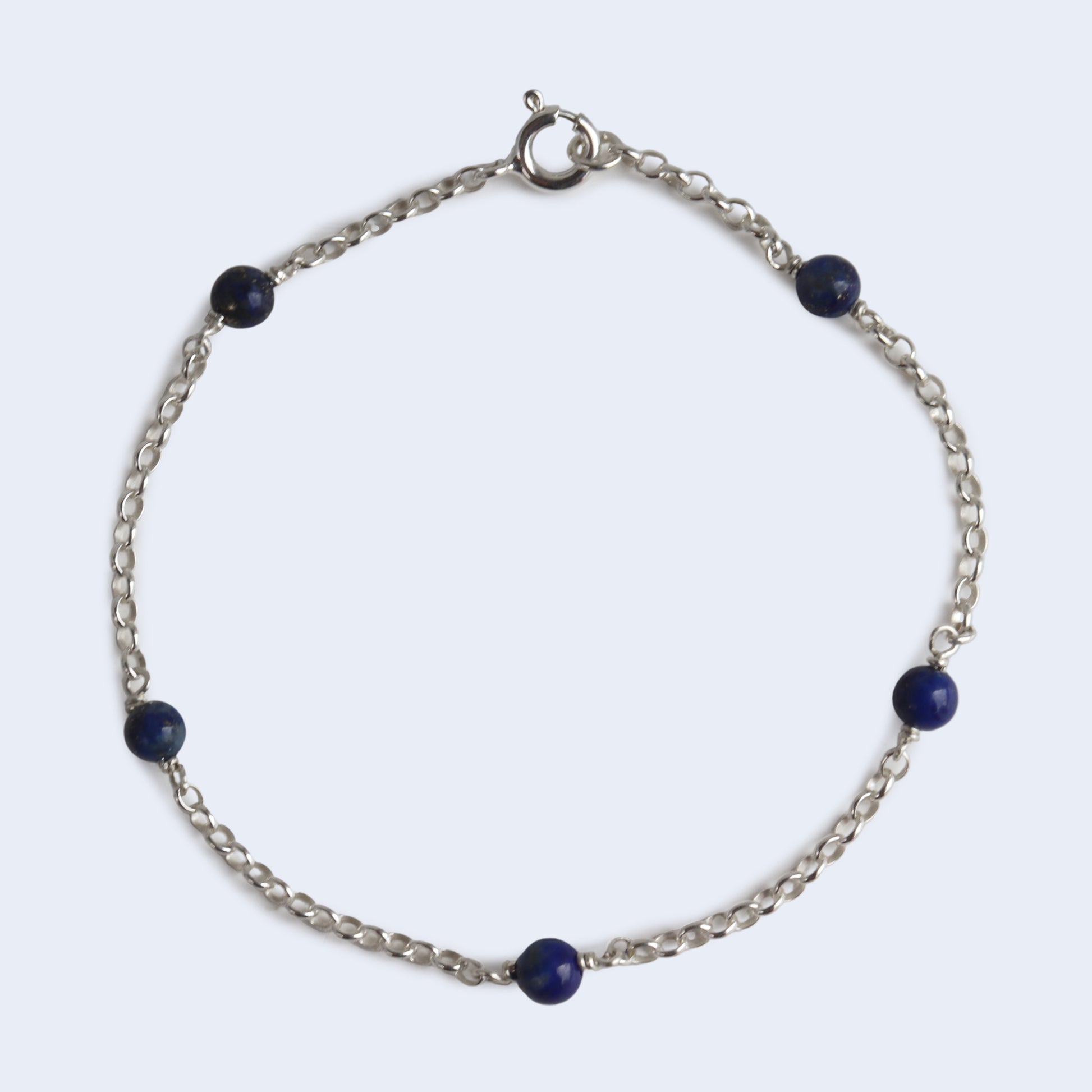 Sterling silver Chain Bracelet with gemstones.