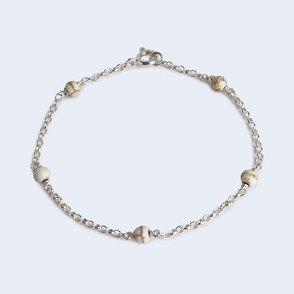 Sterling Silver chain bracelet with gemstone.