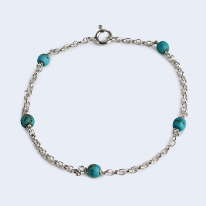 Sterling Silver chain bracelet with gemstone