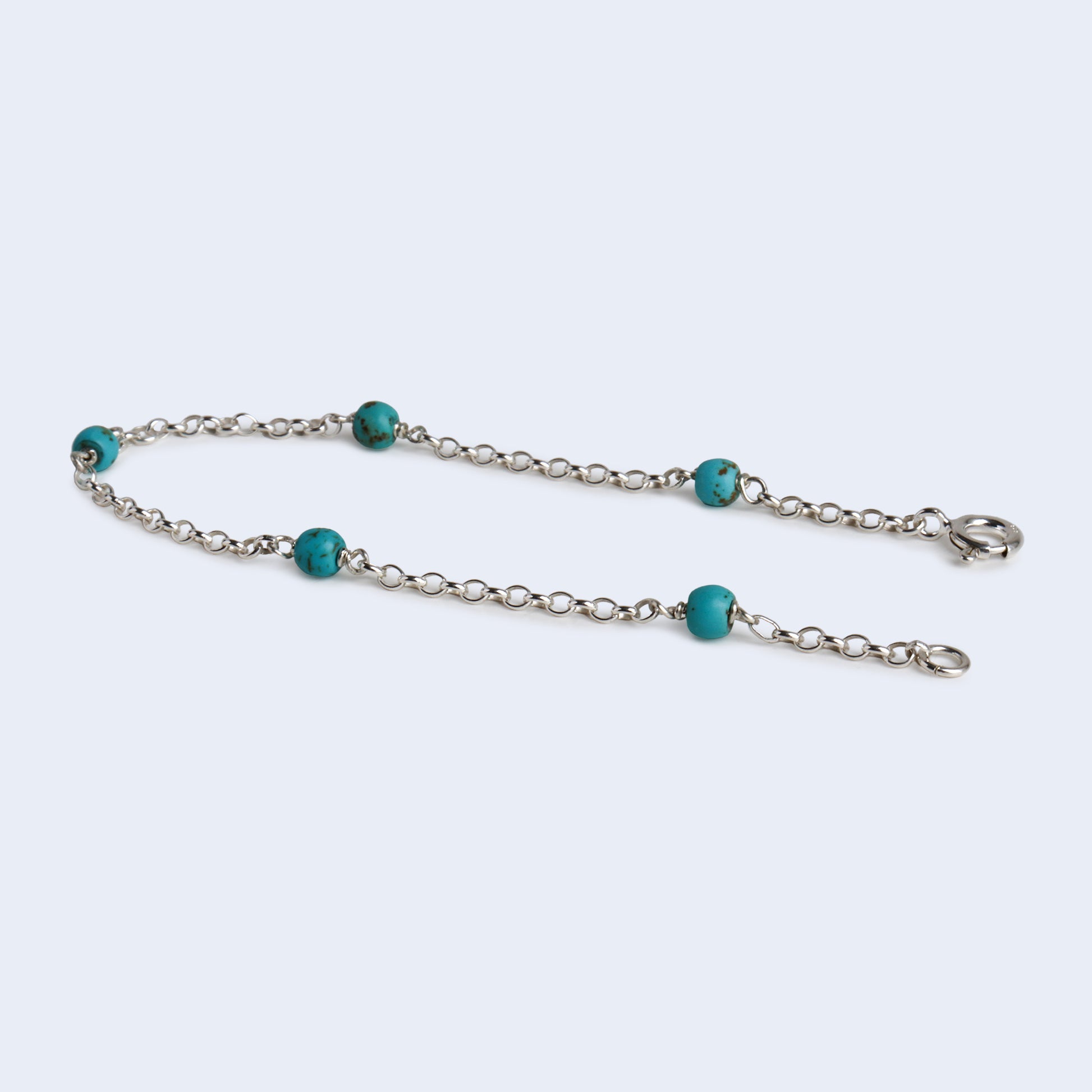 7 inches station chain bracelet gemstone