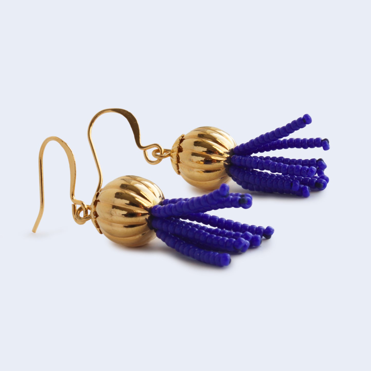 Vigour | Short Tassel Earrings - Cobalt Blue