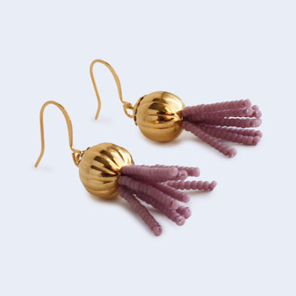 Vigour | Short Tassel Earrings - Lilac