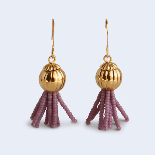 Vigour | Short Tassel Earrings - Lilac