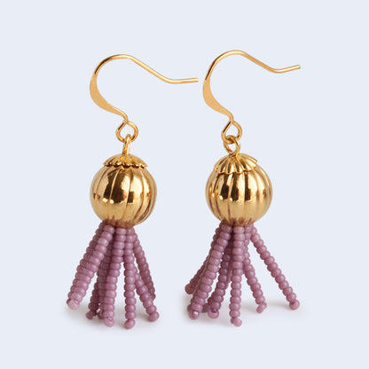 Vigour | Short Tassel Earrings - Lilac