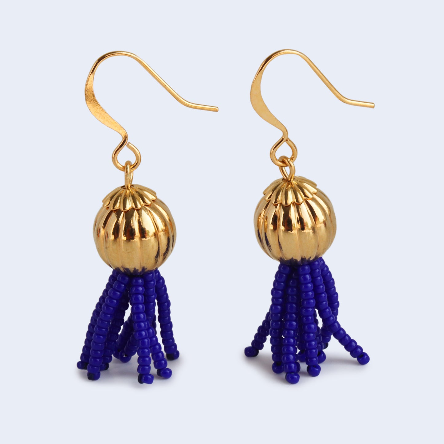 Vigour | Short Tassel Earrings - Cobalt Blue