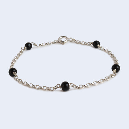 Black jasper March birthstone bracelet