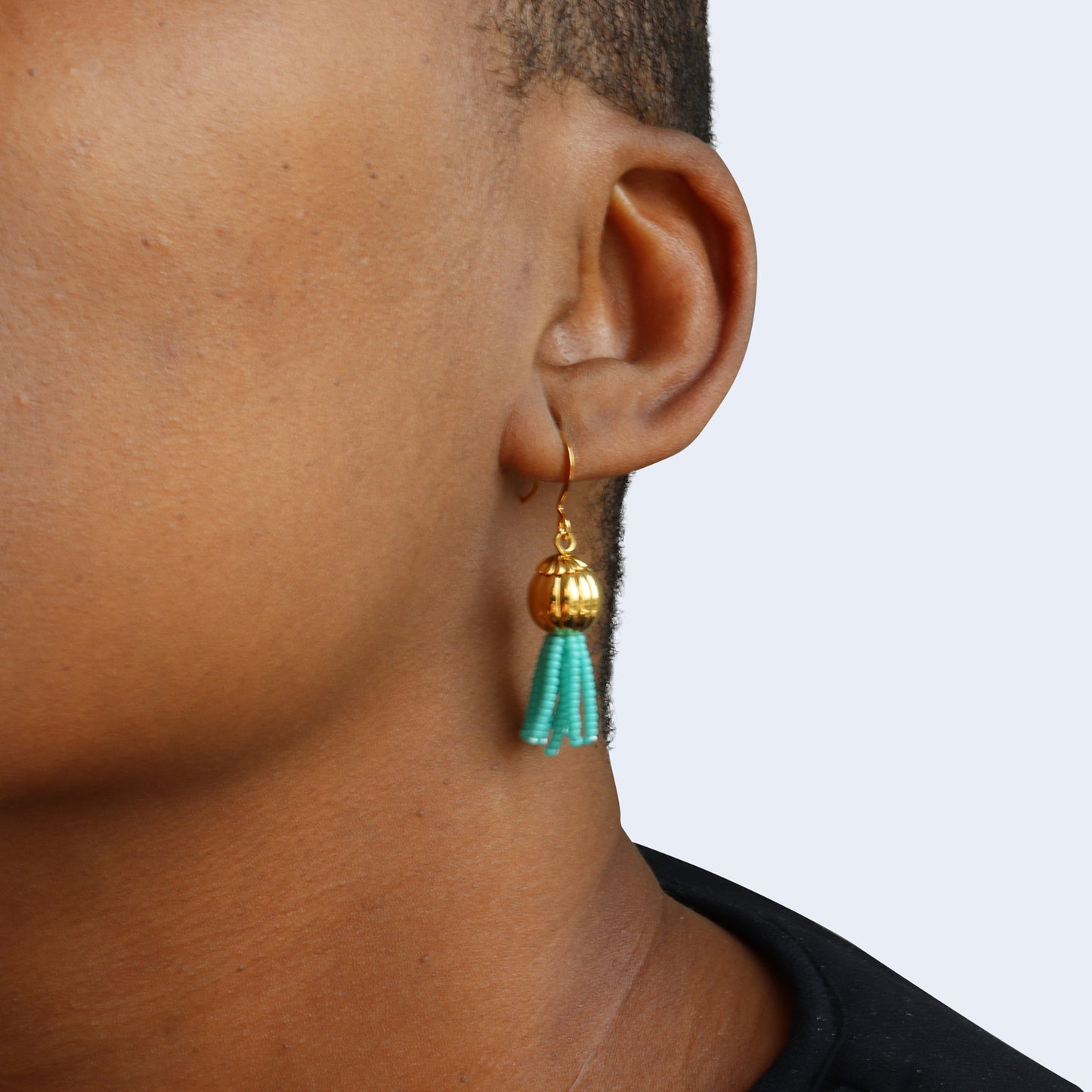 Vigour | Short Tassel Earrings - Light Teal