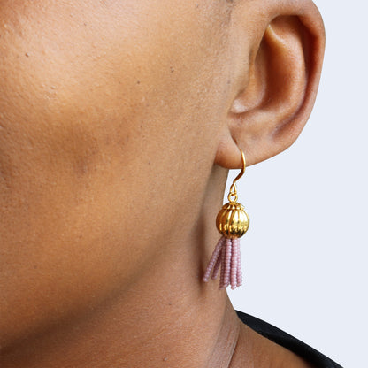 Vigour | Short Tassel Earrings - Lilac