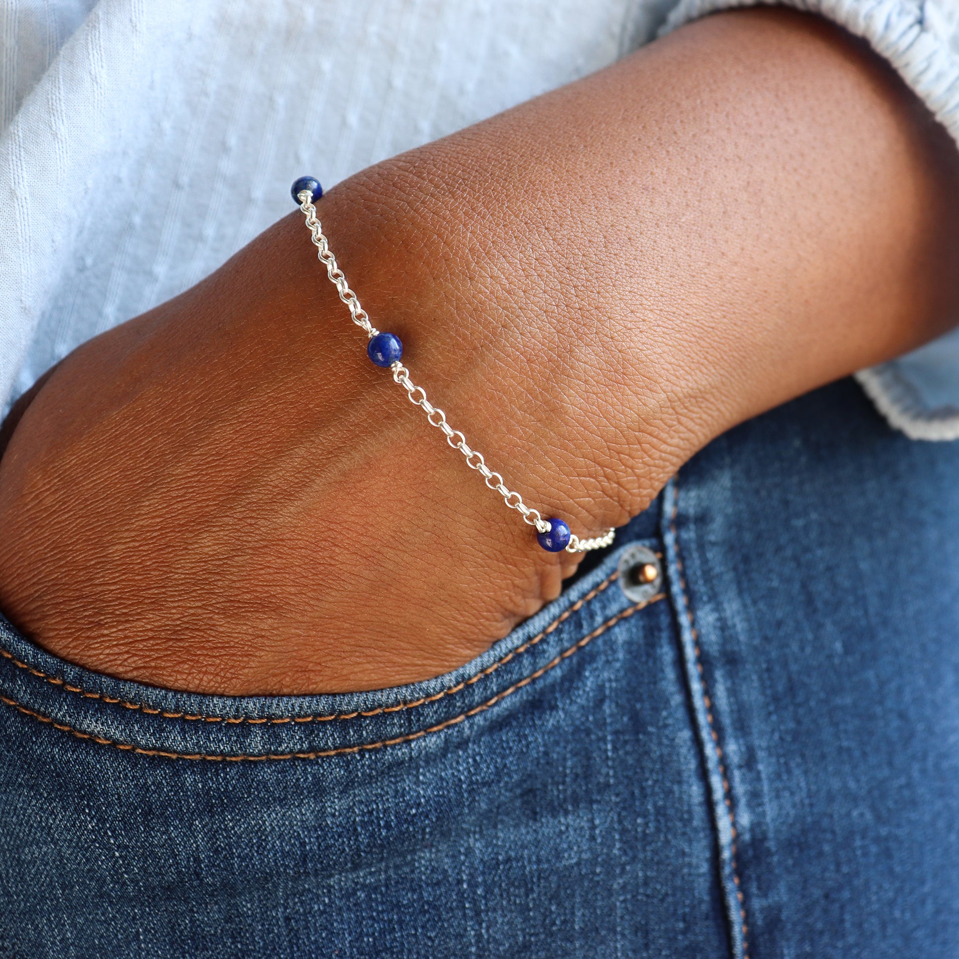 Station Bracelet in sterling silver.