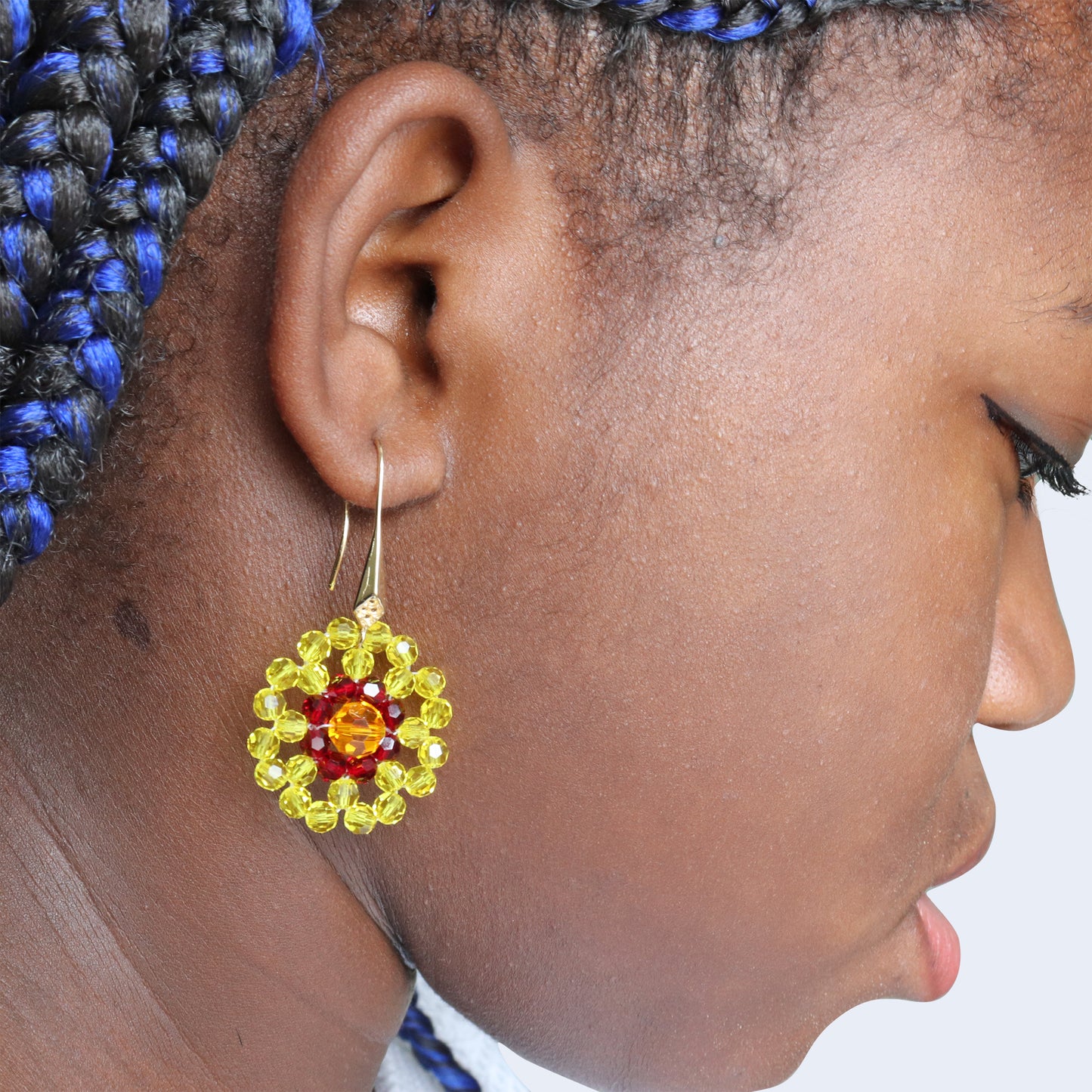 Gold flower earrings