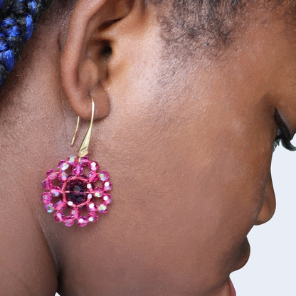 Gold flower earrings