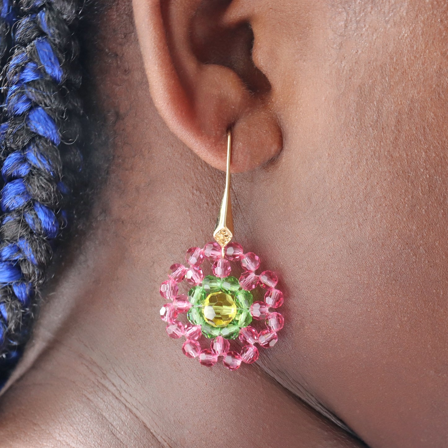 Gold flower earrings