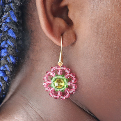 Gold flower earrings