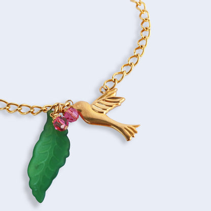 Hope | Hummingbird Bracelet - Pink Crystal