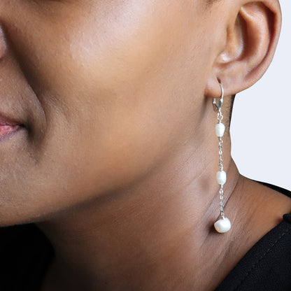 Silver dangle earrings