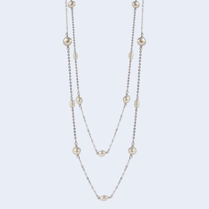 Pearl station necklace 